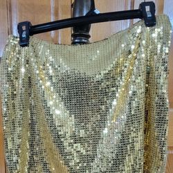 Womens Blingy Gold skirt size M
