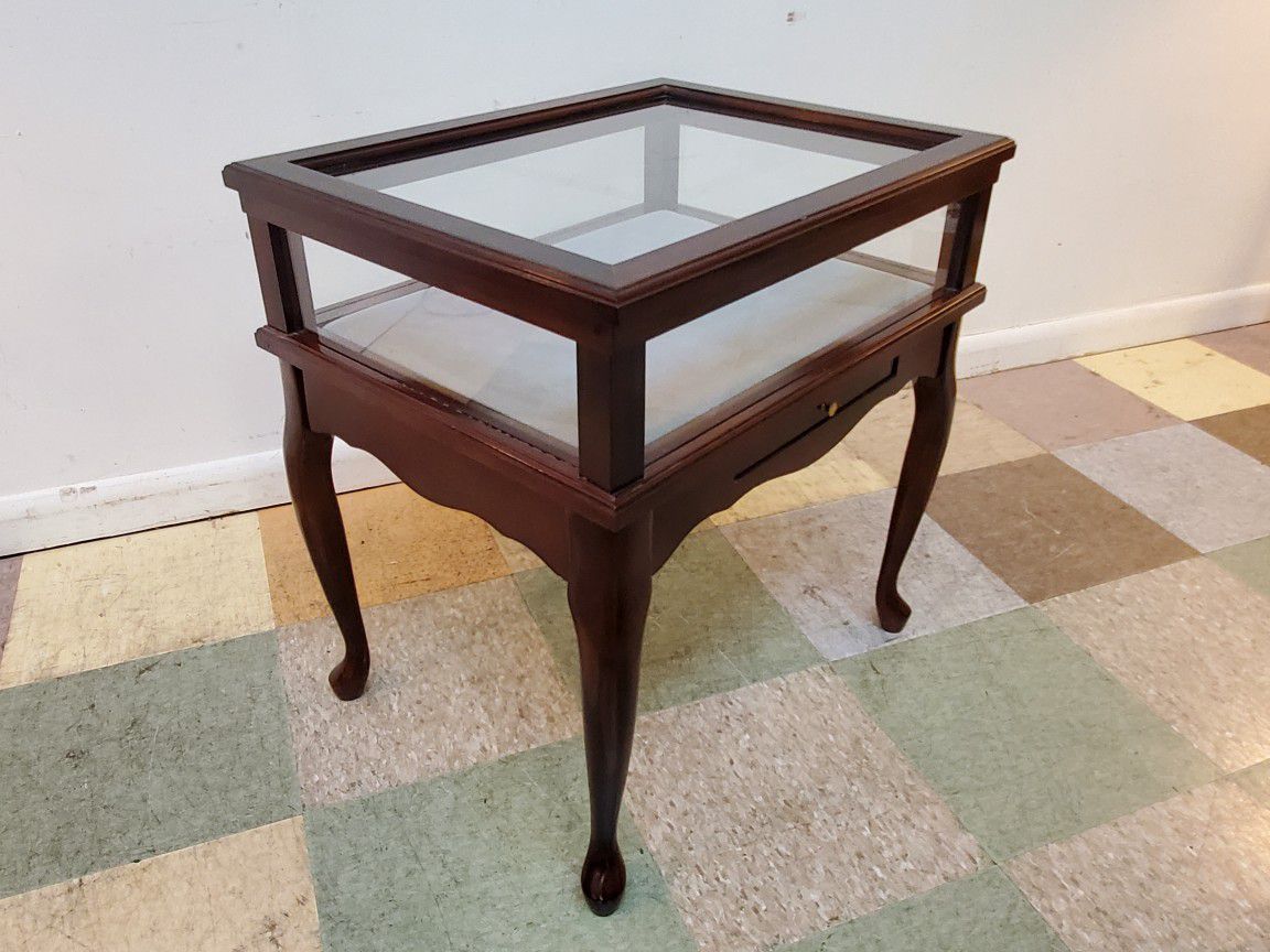 Vintage Cherry Display End Table By Bombay Company