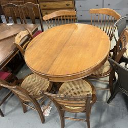 Vintage Round Dining Table And Chairs (in Store)