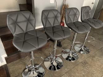 Brand New set Of 4 Gray Prestige V1 Bar Stools / Gray Pub Stools / Adjustable Height And Swivel / Price Is Firm / Pick Up Only / New In Box