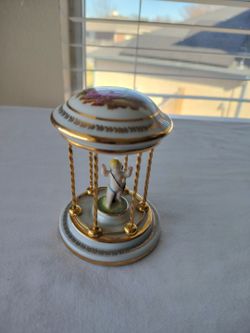 LIMOGES FRANCE PORCELAIN MINIATURE Angel IN CAGE FIGURINE VINTAGE Rare
