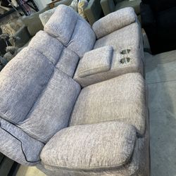 Beautiful Power Recliner Couch  With Cupholders