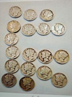 18 Mercury dimes 90% silver