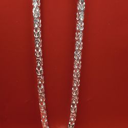 Italian Solid 925 Silver Byzantine Chain – 7mm – Heavy – New