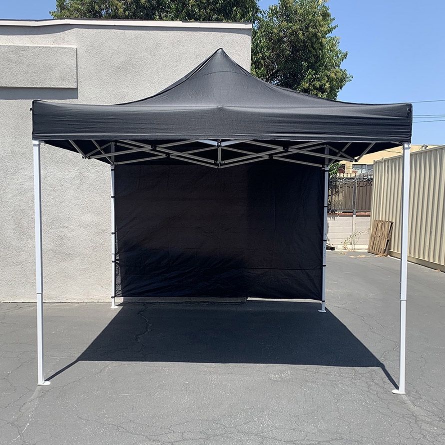 Brand New $110 Heavy-Duty 10x10 FT Canopy with (1 Sidewall) EZ PopUp Party Tent w/ Carry Bag (Red, Blue)