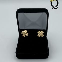 Ross-Simos criss cross 14kt stud earrings