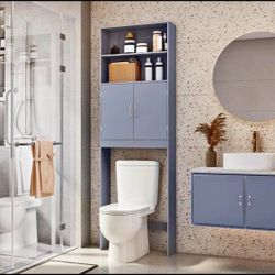 Gray Over The Toilet Bathroom Cabinet 611798