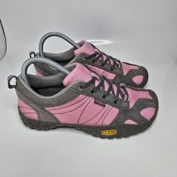 KEEN Women’s Trail Shoes Size 5 Pink Gray Low Hikers Rugged Sole EU 38