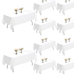 10 Manteles Blancos  Rectagular 55”x 86” 