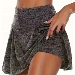Gray Yoga Skort Skirt Shorts Size XXL