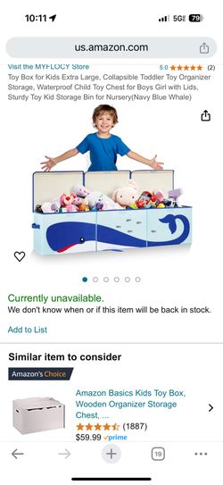 Toy Box for Kids Extra Large, Collapsible Toddler Toy Organizer Storage, Waterproof Child Toy Chest for Boys Girl with Lids, Sturdy Toy Kid Storage Bi