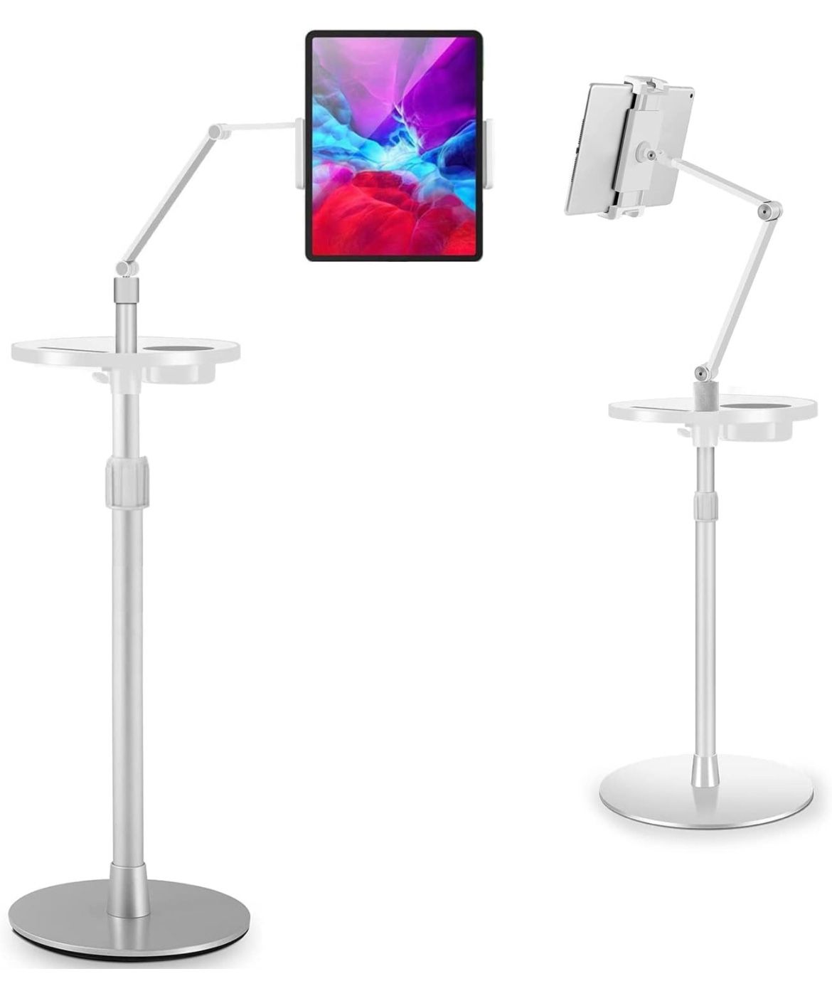 Floor Stand,Adjustable Height Swivel Tablet Holder Mount with Heavy Duty Stable Base Compatible iPad Pro Mini Air 12.9/9.7,Galaxy,Tab,Kindle,iPhone,Ce