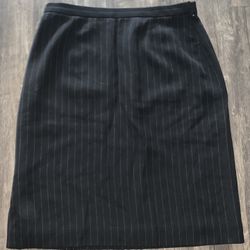 Ann Taylor Black Wool Pencil Workwear Women’s Pinstripe Skirt Size 6