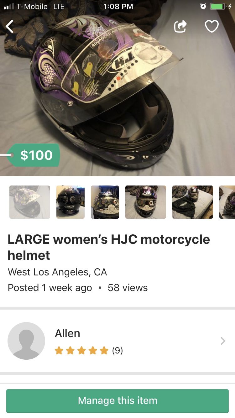 HJC women’s large motorcycle helmet brand new