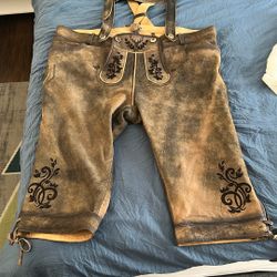 men's Traditional, leather lederhosen Size 36 To 40 
