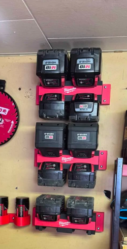 Milwaukee M18 Battery Wall Mount Holder – 4 Battery Storage Rack