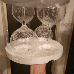Set Of 4 Coldwater Creek Wine Glasses In Pretty Box