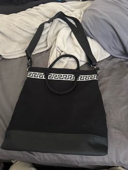 Black Versace Bag with Greek Key Detail