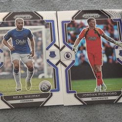 Lot of 4 Premier league soccer Everton Club Cards