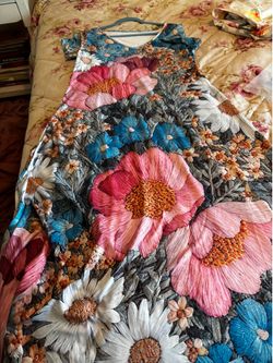 Large long floral dress