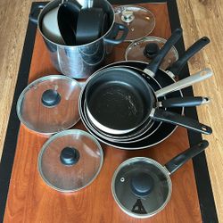 various pots and pans