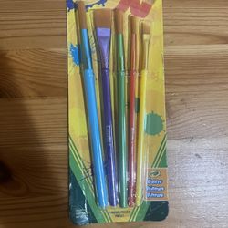 Crayola 5ct Paint Brush Variety Pack: Kids' Art Brushes for All Paint Types, Multicolor, Angle & Flat Styles Brand New $6 Meet Up In Irving @dfwgoods
