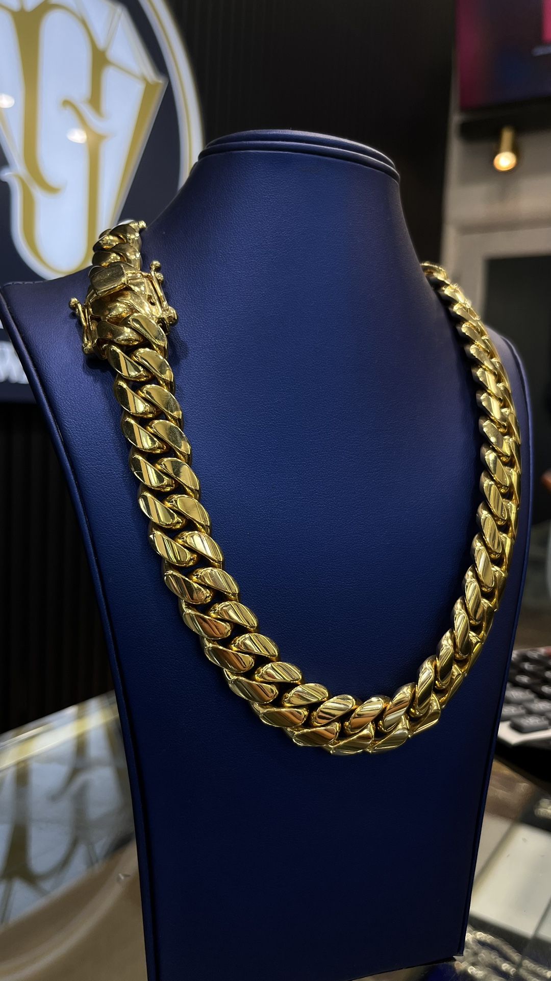 18MM Miami Cuban Link Chain 20” Gold Over Silver