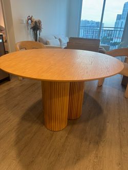 Oak wood dining table