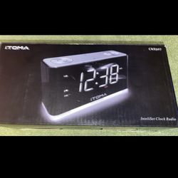 Clock Radio, Alarm Clock with Bluetooth, Large LED Display, FM Radio, Dual Alarm