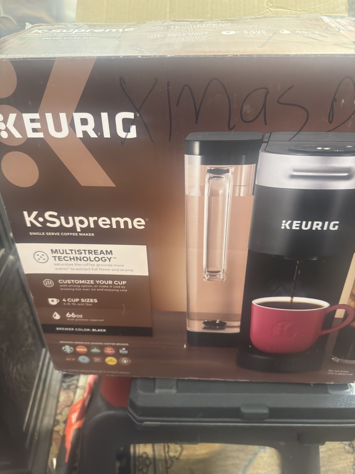 Keurig K-Supreme Single Serve K-Cup Pod Coffee Machine Black Gloss Open Box