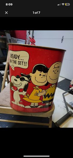 Snoopy Vintage Trash Can