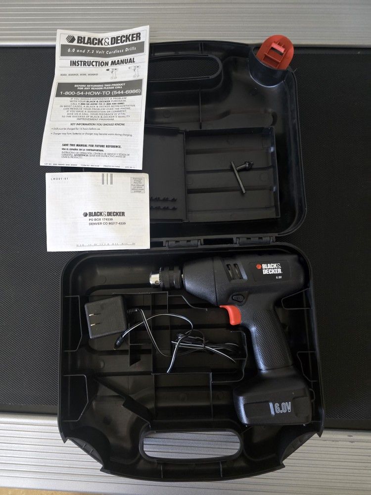 Cordless Drill 6.0 V Black + Decker Poco Uso, Casi Nuevo