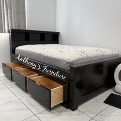 New Full Bed With Drawers And Mattress 