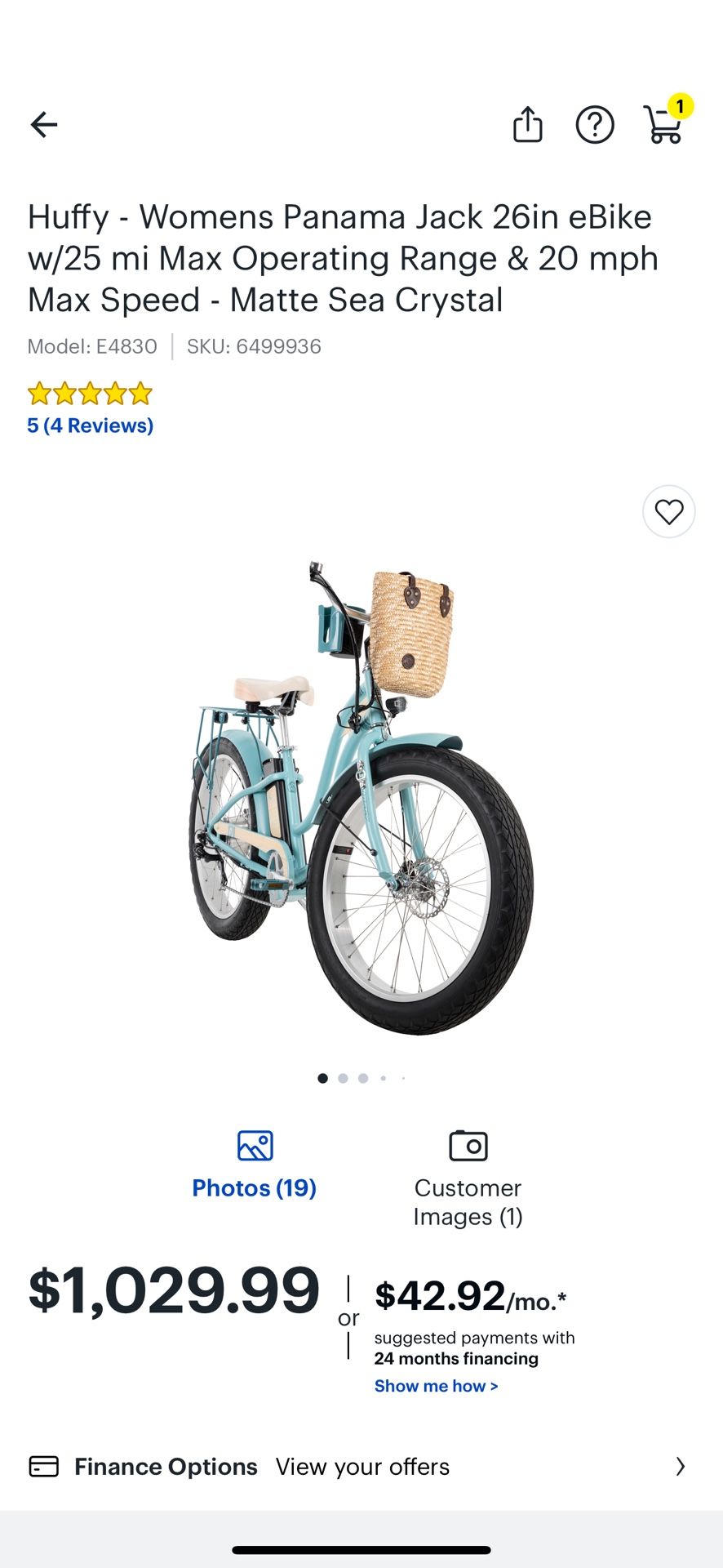 Electric Bike - Huffy E4830 Panama Jack