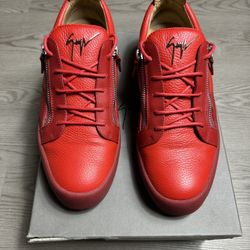 Giuseppe Zanotti London Double-Zip Leather Low-Top Sneakers