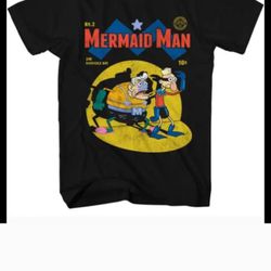 Nickelodeon SpongeBob SquarePants Mermaidman and Barnacleboy Shirt Size Medium
