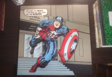Marvel Comics Captain America Home Decor, Wall Art, Ready To Hang