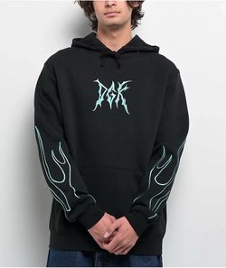 DGK Fuego Black and Green Lightning Hoodie