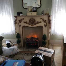 Antique early 1900s Decorative Fireplace With Heater