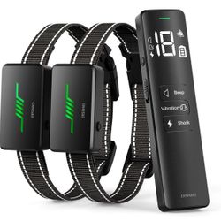 Dog Training Collar 2 Pack - 3300Ft Dog Shock Collar with Remote Control for 2 Dogs10-120lbs Waterproof, Rechargeable e bark Collar for Large Medium S