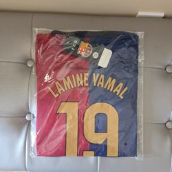 LAMINE YAMAL #19 Soccer Jersey - Blue, Kid, 3-13 Years, Unisex, Athletic, Polyester, Letter Print, Pull-On
