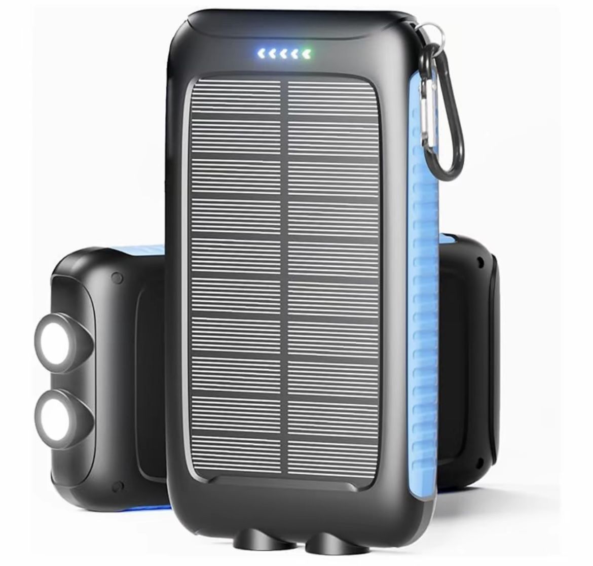 New In Box Solar-Power-Bank 49800mAh,15W Fast Charging Portable with 3Ports(2USB,1Type C)Smart Protection IC Chip,Dual LED Flashlights,IP67Waterproof,
