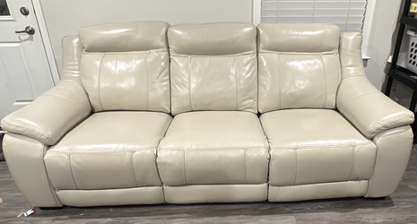 MOVING SALE: Cream 3-Seat Power-Reclining Sofa — $490