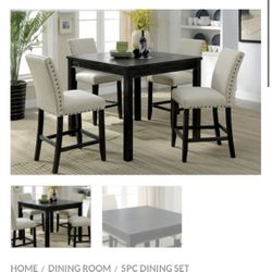 Black Counter Height Dining Table Set