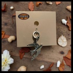 Fossil Pendant Bird Charm Sparrow