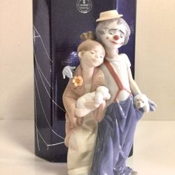 New Lladro Pals Forever 2000 Society Figurine Clown-Girl-Puppies 7686