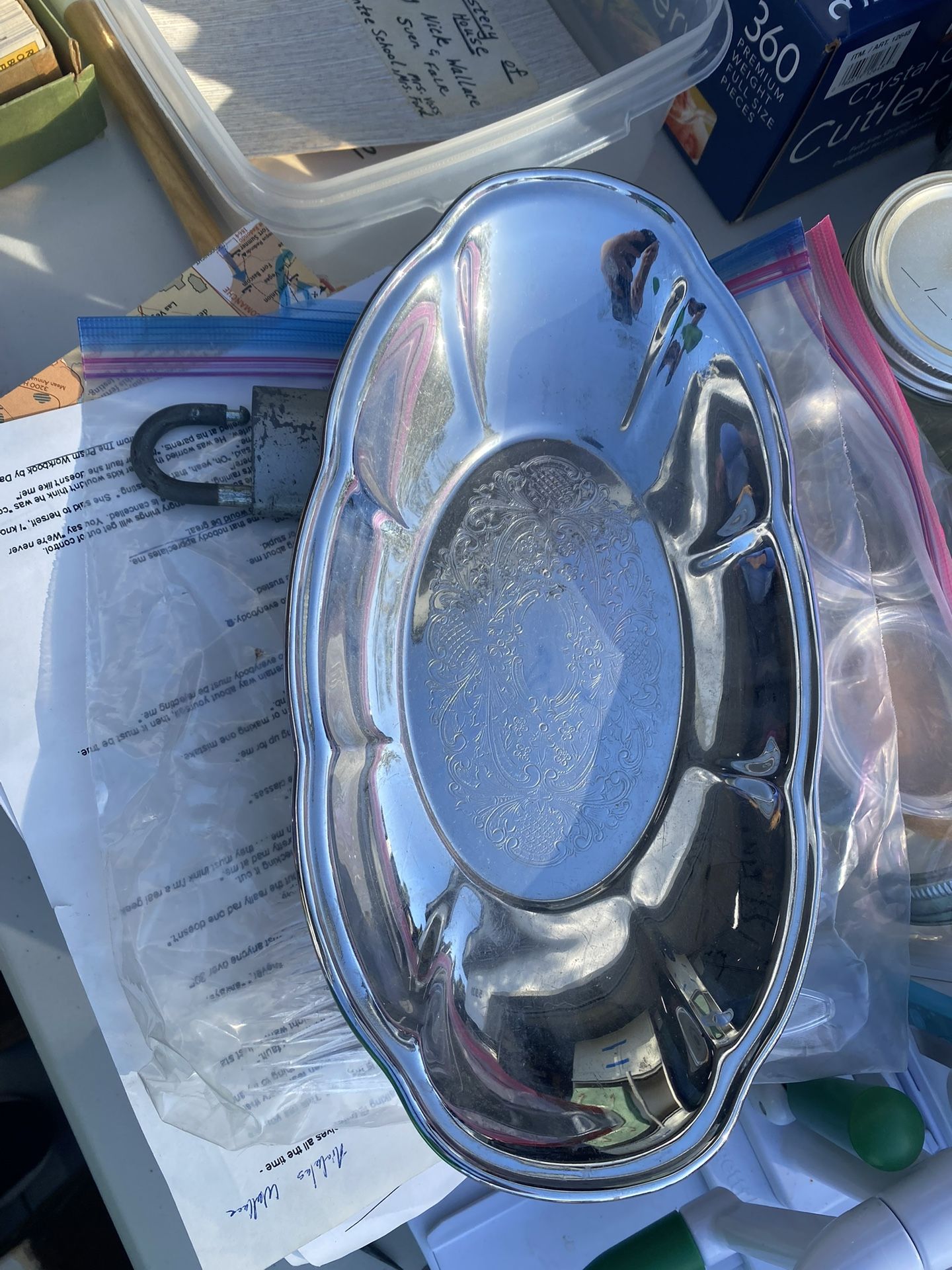 Oval silver plated Tray