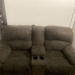 Grey Ashley Furniture Love Seat Recliner “ Pick Up Only 