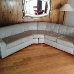 Leather Sofa 2 Piece Sectional - Grey