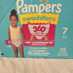 Pampers Swaddlers 360 Diapers, Size 7, Count 68